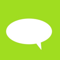 White empty oval for expression on green background.