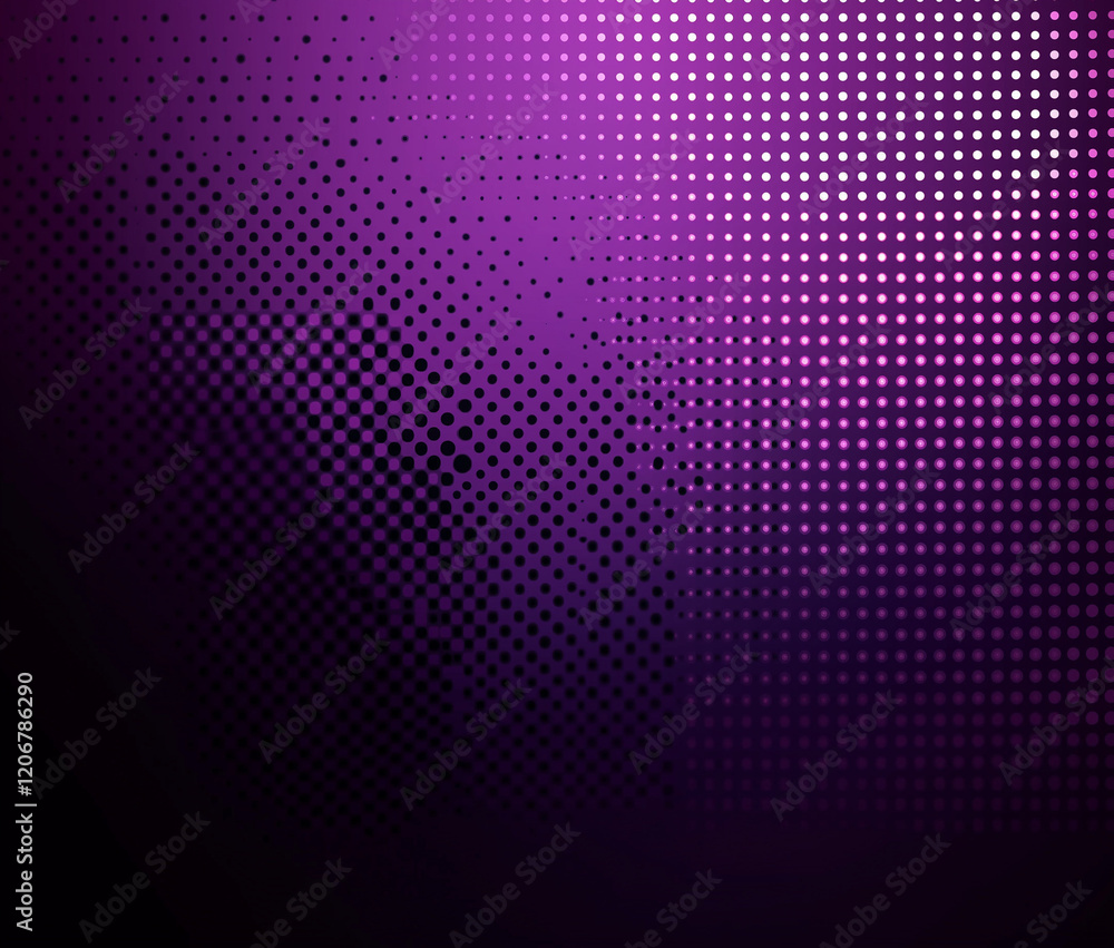 Poster abstract background with a dark purple color. the background is filled with small pink and purple ci