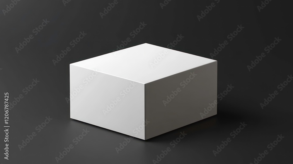 Poster White cube podium platform isolated on png 3d geometric background of blank box product stage stand minimal display empty rectangle pedestal block object perspective mockup presentation show concept.