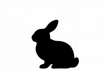 Obraz premium Chocolate Easter bunny silhouette on white background, festive symbolism