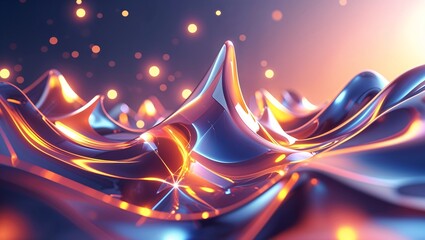 Abstract Adaptability Glowing Liquid Shapes Representing Flexibility and Transformation