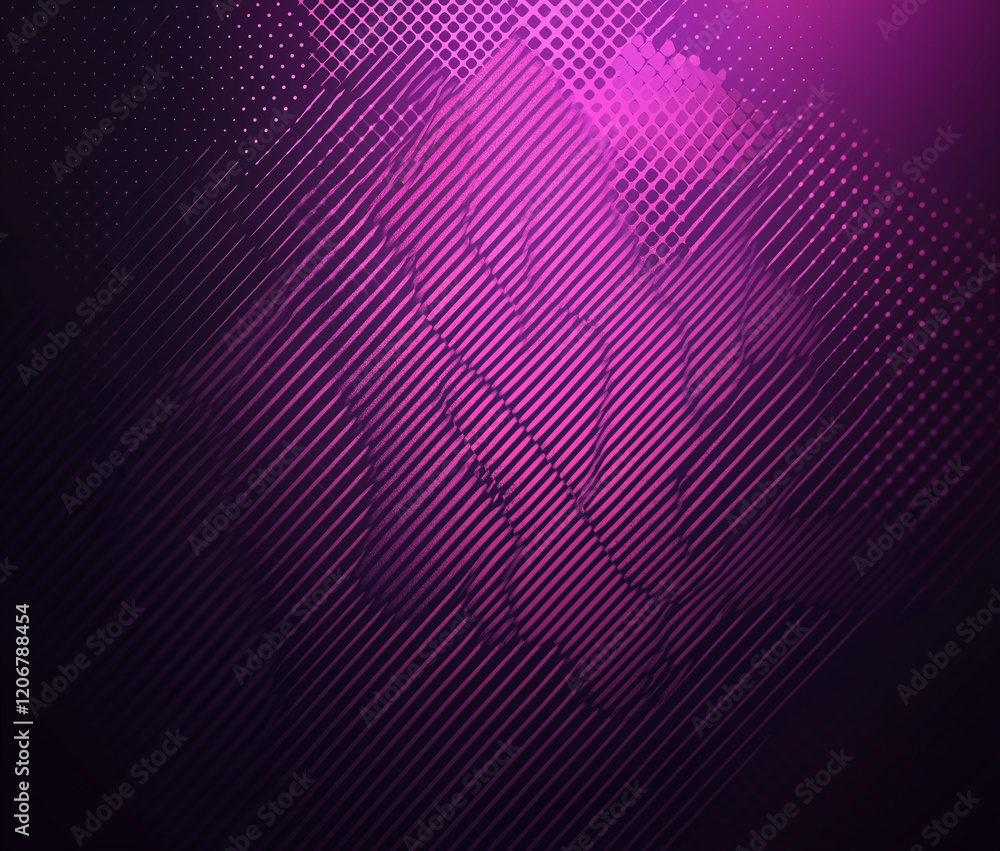 Poster abstract background with a dark purple color. the background is filled with small pink and purple ci