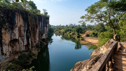 Serene River Valley Landscape