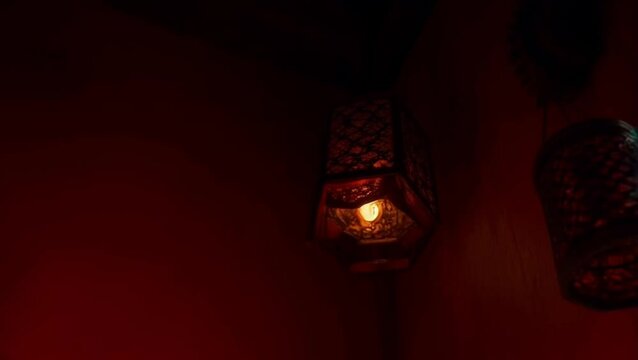 Burning kerosene lamp background, concept lighting, ramadhan concept