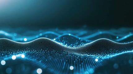 Abstract Blue Digital Wave