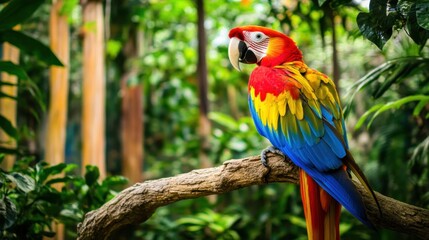 Colorful Parrot in Lush Green Forest