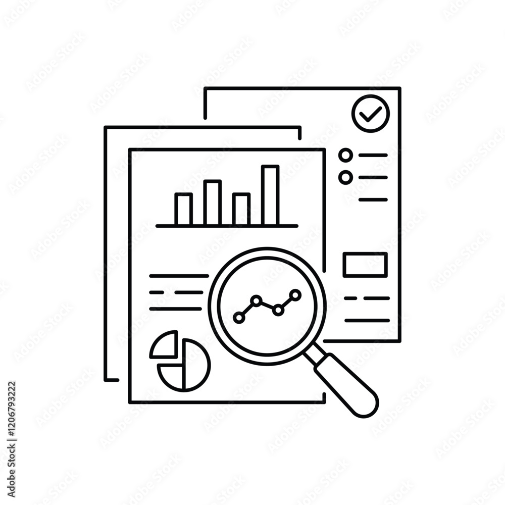 Wall mural thin line key performance indicator icon. lineart trend modern stroke logotype graphic art design in