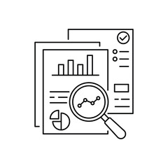 thin line key performance indicator icon. lineart trend modern stroke logotype graphic art design infographic element isolated on white background. concept of improved sales figures and monitoring