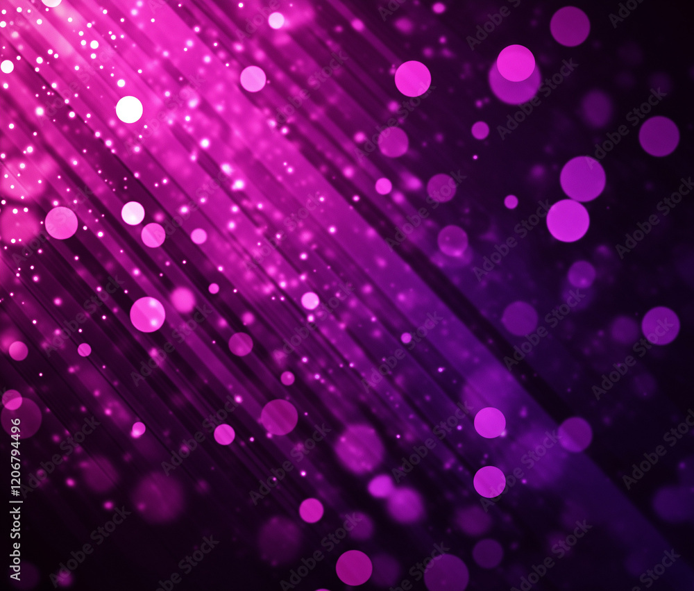 Poster abstract background with a dark purple color. the background is filled with small pink and purple ci