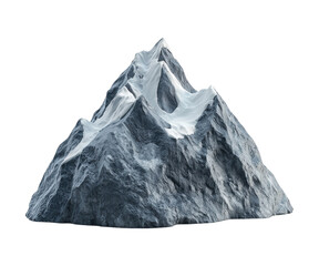 Majestic snow-capped mountain peak on a transparent background