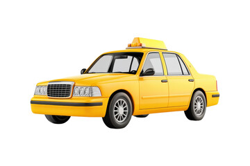 Obraz premium Classic yellow taxi cab on a white background