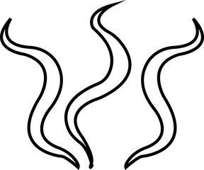 Symbol of aromas vector icon, Smell aroma sign. Hot vapor. Doodle Wavy Smoke lines symbol sketch style hand drawn, isolated on transparent background, used for hot tea, coffee, mobile apps, ui design