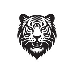 tiger head silhoutee vector 