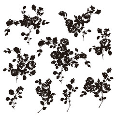 A collection of rose materials ideal for textile design,