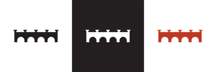 Bridge icon . architecture  sign collection. construction symbol ,  logo.  isolated on white and black background. vector illustration. EPS 10