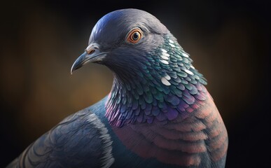 A Detailed Portrait of a Pigeon