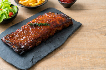 grilled and barbecue ribs pork