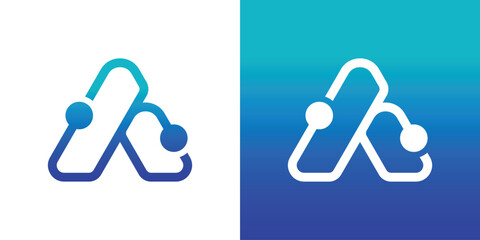 Simple logo letter A technology. Alphabet letter icon logo A, icon, creative, vector logo, illustration, symbol.