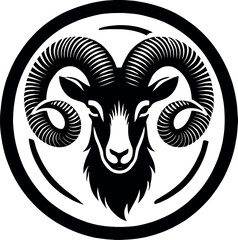 Capricorn Zodiac Sign Vector Silhouette Design

