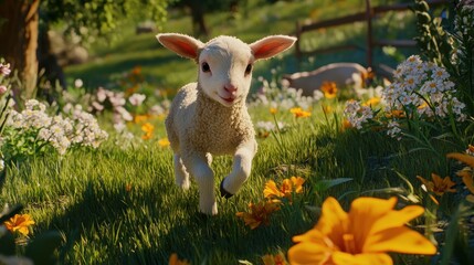 Lamb in a Meadow