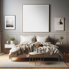 Modern Wall canvas mockup with copy space