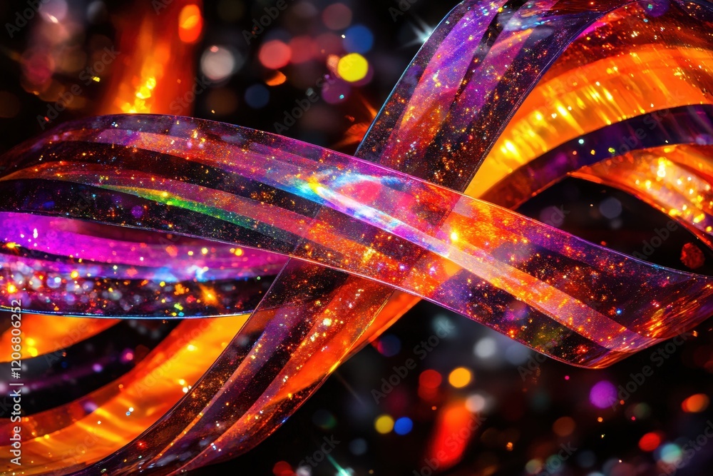 Aufkleber vibrant colorful abstract light trails in looping patterns for creative backgrounds