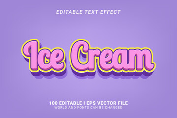 Ice Cream Editable Text Effect Design