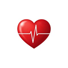A stylized red heart with a white EKG line running through it, life, health, and the importance of a healthy heart. This image is perfect for medical and healthcare-related content, awaren