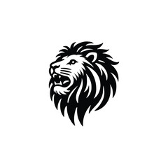 lion head silhouette vector art design
