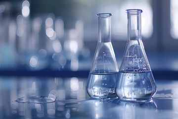 Laboratory Glassware with Liquid in Scientific Setting

