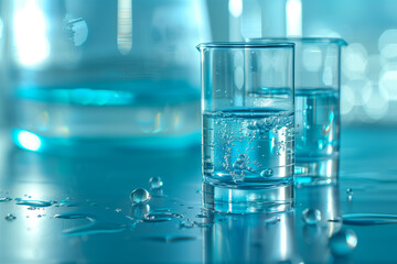 Laboratory Glassware with Liquid in Scientific Setting

