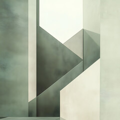 Abstract Minimalist Design: A captivating photograph showcasing a geometric composition of sleek, sharp angles and contrasting textures, creating an abstract minimal design.