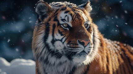 Obraz premium Majestic Tiger in Winter Wonderland