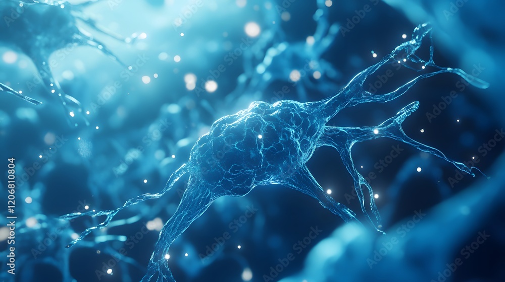 Poster microscopic view of a neuron cell network