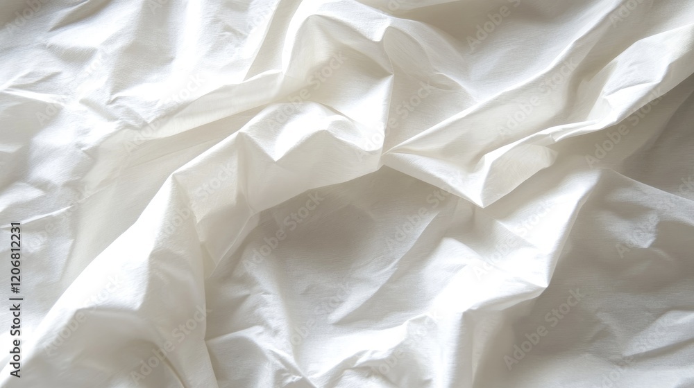 Poster close-up of a wrinkled white paper poster, with space for text or design elements. perfect for mocku