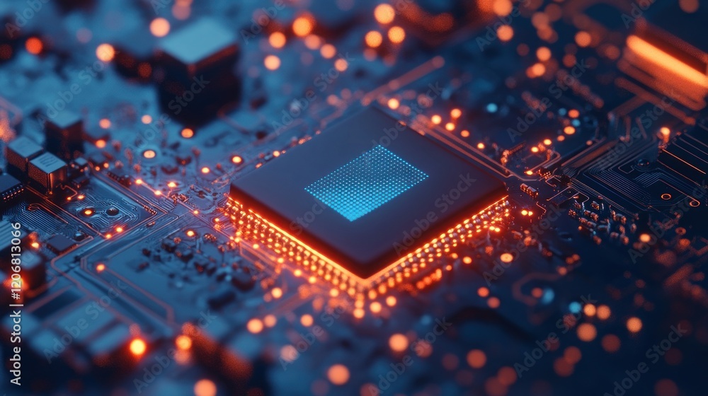 Poster close-up of a computer chip