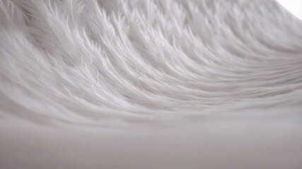 Elegant abstract wave background featuring delicate dove feather texture, blending light grey and white tones with a soft, smooth gradient, rendered in 3d