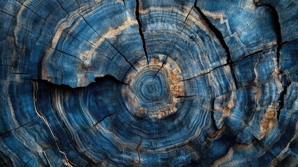 Fototapeta premium Detailed close-up of blue wood texture from a natural tree, featuring old wooden panels and intricate patterns, perfect for a nature-based background.