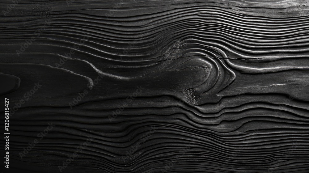 Poster detailed texture of black wood panel from a natural tree, offering a beautiful, dark pattern with an