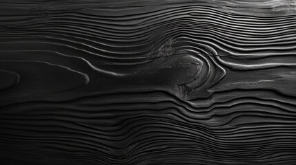 Fototapeta premium Detailed texture of black wood panel from a natural tree, offering a beautiful, dark pattern with an empty surface for creative design purposes.