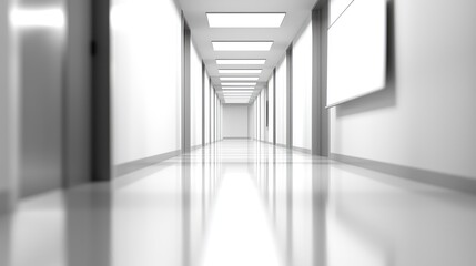 Endless White Corridor: A Study in Minimalist Architecture