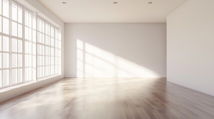 Sunlit Empty Room: Modern Minimalist Interior Design