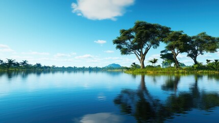 Tranquil Lake Reflection