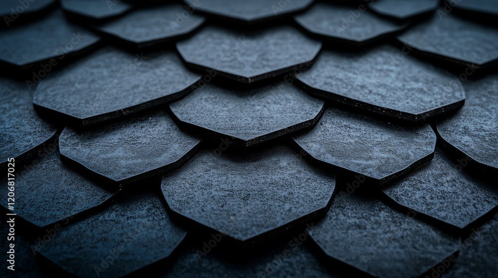 Poster abstract slate roof texture: a close-up, abstract shot of a slate roof, showcasing the intricate pat