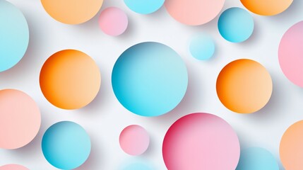 Pastel Colored Circles Abstract Background Design