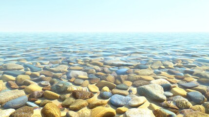 Fototapeta premium Clear Water Over Colorful Pebbles