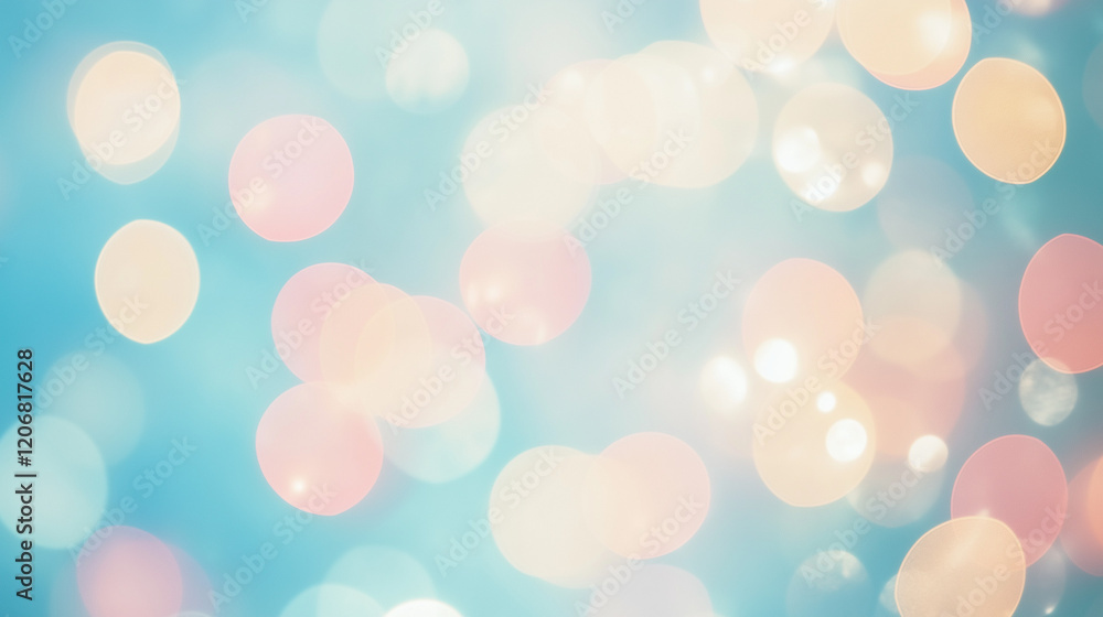 Poster abstract pastel bokeh: delicate and dreamy, an abstract background of soft pastel bokeh circles in h