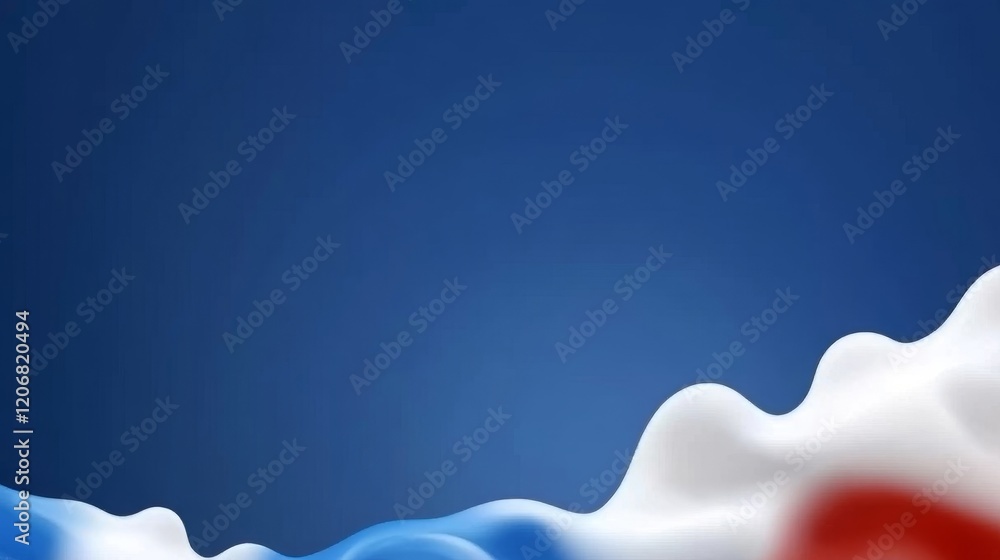 Aufkleber abstract fluid pattern with red and blue waves over a dark blue background for creative design and a