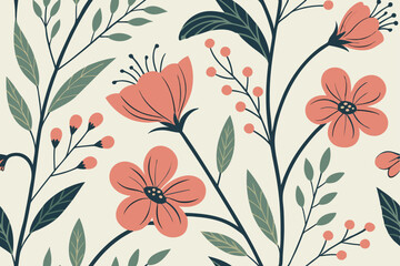 Snowdrops Spring Flowers Pattern Vector Background