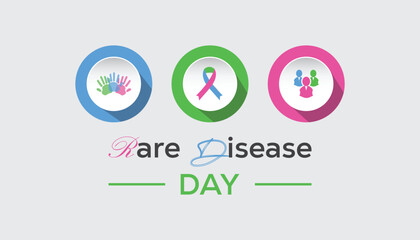 February is Rare Disease Day. Vector template Design for banner, greeting card, poster, prints, social media post ,flyer , T shirt with background.